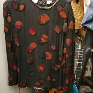 Lawrence Kazar New York Vintage Beaded Top